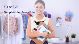  Presentation with lean manufacturing - Beautiful presentation featuring lean manufacturing - modern young fashion designer working backdrop and a sky blue colored foreground