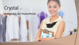  Presentation with fashion - PPT layouts enhanced with lean manufacturing - modern young fashion designer working background and a light gray colored foreground