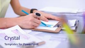  Presentation with fashion - Amazing PPT theme having lean manufacturing - modern young fashion designer working backdrop and a sky blue colored foreground