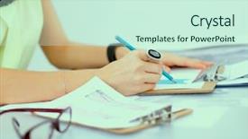  Presentation with lean manufacturing - Presentation design consisting of lean manufacturing - modern young fashion designer working background and a cool aqua colored foreground