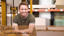  Presentation with lean manufacturing - Cool new theme with lean manufacturing - warehouse worker backdrop and a coral colored foreground