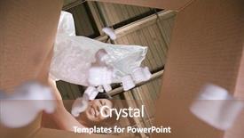  Presentation with lean manufacturing - Presentation featuring lean manufacturing - woman putting packing peanuts background and a tawny brown colored foreground