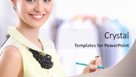  Presentation with lean manufacturing - Beautiful slides featuring lean manufacturing - young fashion designer working backdrop and a sky blue colored foreground