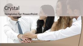  Presentation with partners - Audience pleasing PPT theme consisting of lean start up - close-up of business partners making backdrop and a  colored foreground