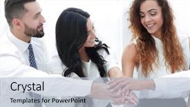  Presentation with pile - Beautiful theme featuring lean start up - close-up of business partners making backdrop and a light blue colored foreground