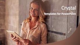  Presentation with modern hi tech design - Colorful slide set enhanced with lean start up - female designer in modern office backdrop and a  colored foreground