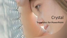  Presentation with chain link fence - Slides consisting of leaning against chain link fence background and a coral colored foreground