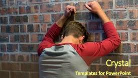  Presentation with building reconstruction - Beautiful theme featuring leaning on wall in building backdrop and a  colored foreground