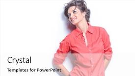  Presentation with photo - Colorful PPT layouts enhanced with leaning on white studio backgroud backdrop and a  colored foreground