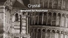  Presentation with tower - Beautiful theme featuring leaning-tower-closeup-view backdrop and a tawny brown colored foreground