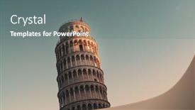  Presentation with tower - Theme featuring leaning-tower-in-pisa-italy background and a gray colored foreground