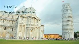  Presentation with makkah tower - Audience pleasing PPT theme consisting of leaning tower of pisa italy backdrop and a cool aqua colored foreground