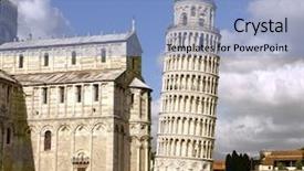  Presentation with italy - Cool new PPT theme with leaning tower of pisa backdrop and a light blue colored foreground