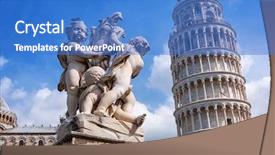  Presentation with tower - Slide set featuring leaning tower of pisa background and a teal colored foreground