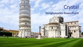  Presentation with world heritage - Amazing theme having leaning tower of pisa backdrop and a sky blue colored foreground