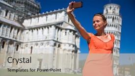  Presentation with phone tower - PPT layouts with leaning tower of pisa background and a light gray colored foreground