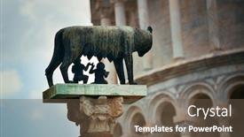  Presentation with wolf - Theme featuring leaning-tower-with-capitoline-wolf background and a tawny brown colored foreground