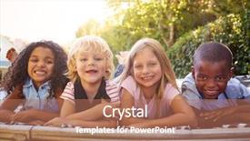  Presentation with kids garden - Presentation theme consisting of rowing free - four kids lying down together background and a coral colored foreground