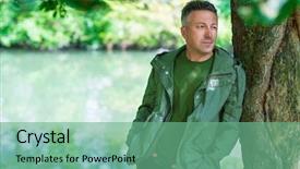  Presentation with river in the middle east - Beautiful theme featuring handsome middle-aged man posing backdrop and a seafoam green colored foreground