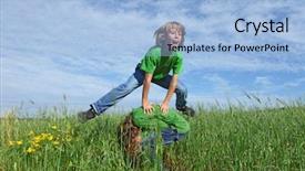  Presentation with frog - Cool new presentation theme with leap frog backdrop and a light blue colored foreground