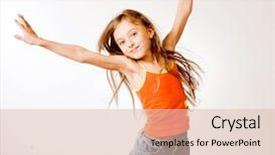  Presentation with esami medie girl power - Slide deck consisting of leaping baby - little girl jumps background and a  colored foreground