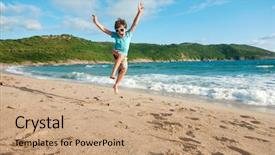  Presentation with young athletes box jumping - Theme consisting of leaping baby - young boy jump background and a  colored foreground