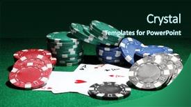  Presentation with poker chips - Theme having pink fork and spoon on white background background and a pink colored foreground