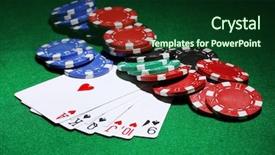  Presentation with poker chips - Theme having learing - cards and chips for poker background and a forest green colored foreground