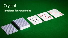  Presentation with playing cards - Presentation enhanced with learing - casino gambling poker and entertainment background and a forest green colored foreground