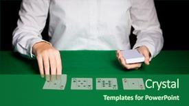  Presentation with playing cards - Cool new presentation theme with learing - casino gambling poker people backdrop and a forest green colored foreground
