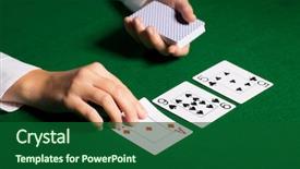  Presentation with gambling - Colorful PPT theme enhanced with learing - casino gambling poker people backdrop and a forest green colored foreground