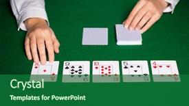  Presentation with gambling - Presentation theme consisting of learing - casino gambling poker people background and a forest green colored foreground