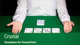  Presentation with care for people - Colorful PPT theme enhanced with learing - casino gambling poker people backdrop and a forest green colored foreground