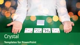  Presentation with green lights - Colorful slide deck enhanced with learing - casino gambling poker people backdrop and a ocean colored foreground