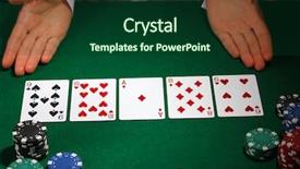  Presentation with table setting - Presentation design consisting of learing - poker setting on green table background and a forest green colored foreground