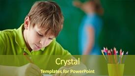  Presentation with colorful - PPT layouts consisting of school adolescent - portrait of cute schoolboy drawing background and a tawny brown colored foreground