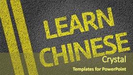  Presentation with chinese language - Beautiful presentation design featuring learn chinese written backdrop and a tawny brown colored foreground
