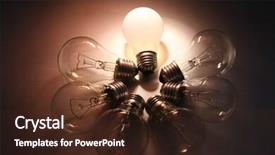  Presentation with light bulb graduation cap - Audience pleasing PPT theme consisting of learn communicate - bright light bulb backdrop and a wine colored foreground