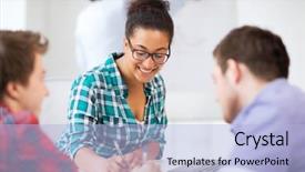  Presentation with american graduation african education - Presentation design featuring learn communicate - education concept - african student background and a light blue colored foreground