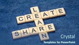  Presentation with create - Audience pleasing slides consisting of learn-create-and-share-crossword backdrop and a ocean colored foreground