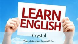  Presentation with english - Cool new presentation theme with learn english card backdrop and a cool aqua colored foreground