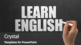  Presentation with language english - PPT layouts consisting of learn english background and a dark gray colored foreground