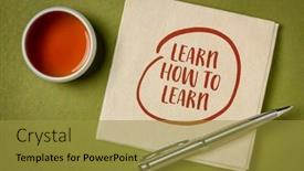  Presentation with personal development - Theme consisting of learn-how-to-learn-inspirational background and a gold colored foreground