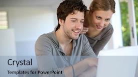  Presentation with young people in the club - Presentation design enhanced with learn man - young people studying from home background and a light blue colored foreground