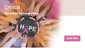  Presentation with cancer hope - Presentation theme featuring learn more button with hope background and a coral colored foreground