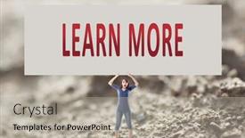  Presentation with learn - Presentation theme consisting of comprehend - learn more words on blank background and a light gray colored foreground