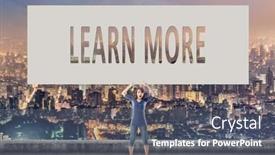  Presentation with learn - PPT theme featuring comprehend - learn more words on blank background and a gray colored foreground