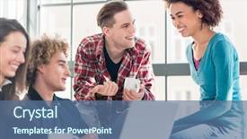  Presentation with millennial students - Colorful slides enhanced with learn multimedia - two millennial students watching together backdrop and a ocean colored foreground