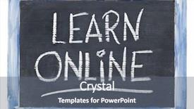  Presentation with learning - Amazing PPT theme having learn online sign - white chalk backdrop and a  colored foreground
