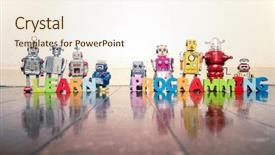  Presentation with robot programming - Audience pleasing theme consisting of learn programming wooden letters backdrop and a cream colored foreground